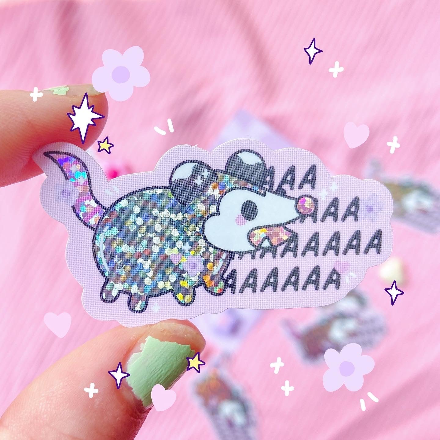 Screaming Opossum Sticker