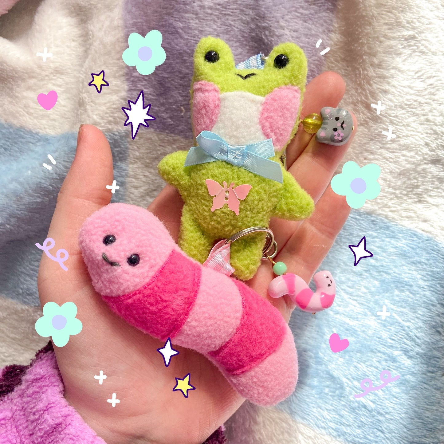 Wormie Plushie Keychain