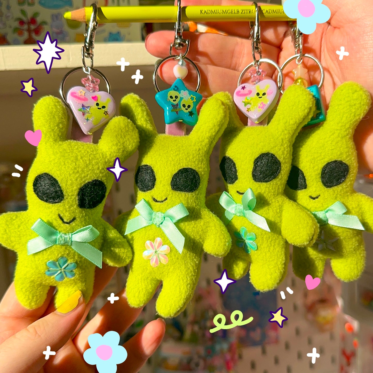 Mini Alien Plushie Keychain