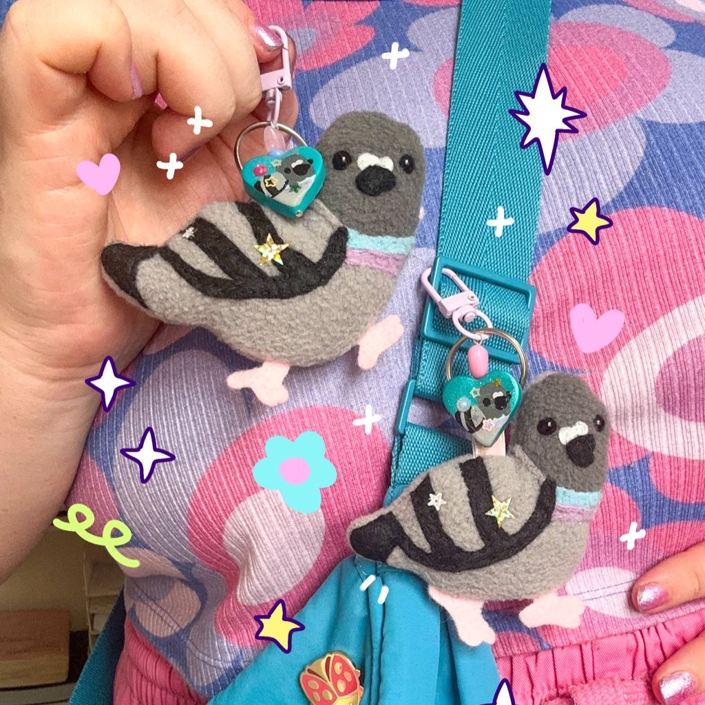 Pigeon Plushie Keychain