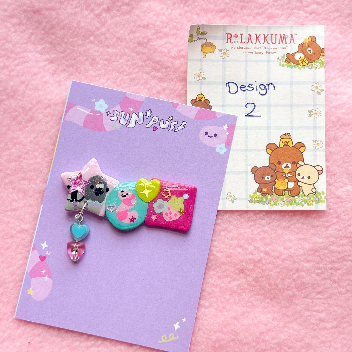 Collage Clay Hair Clips
