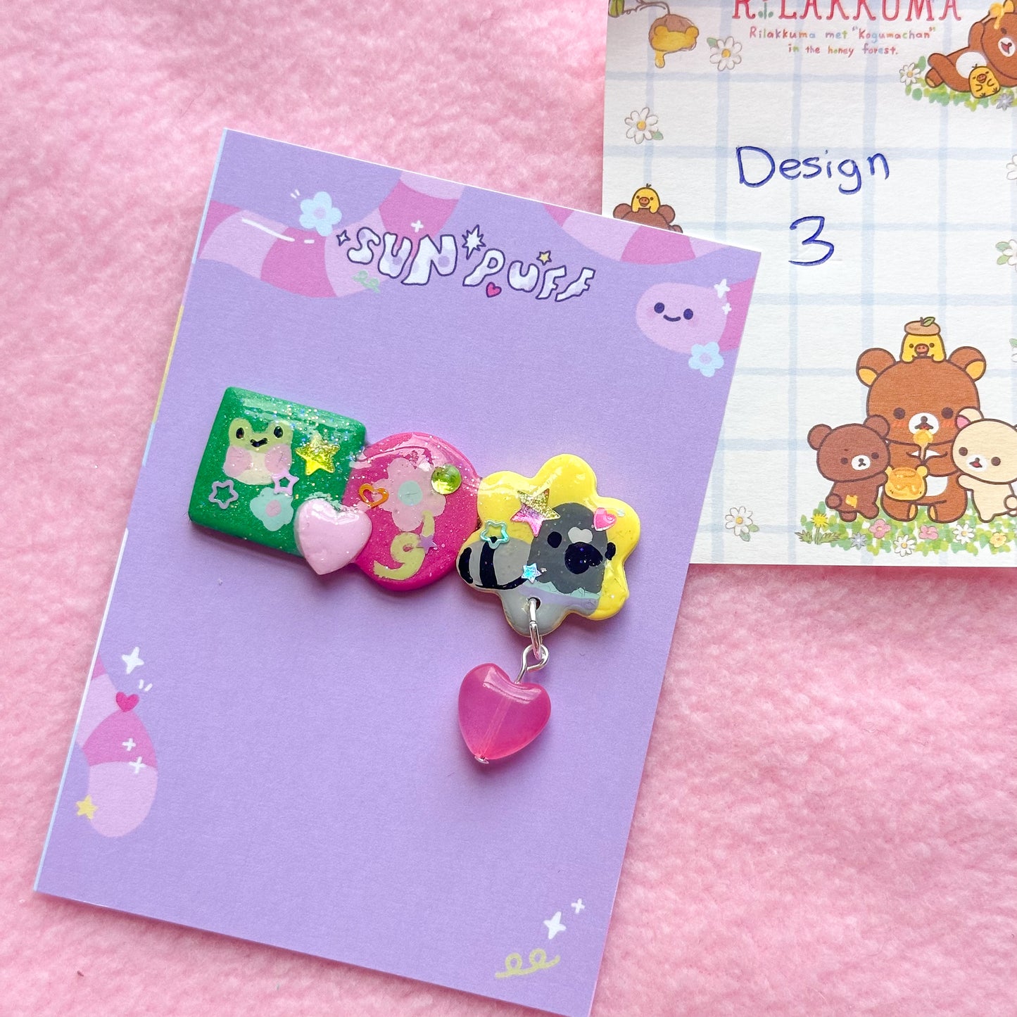 Collage Clay Hair Clips