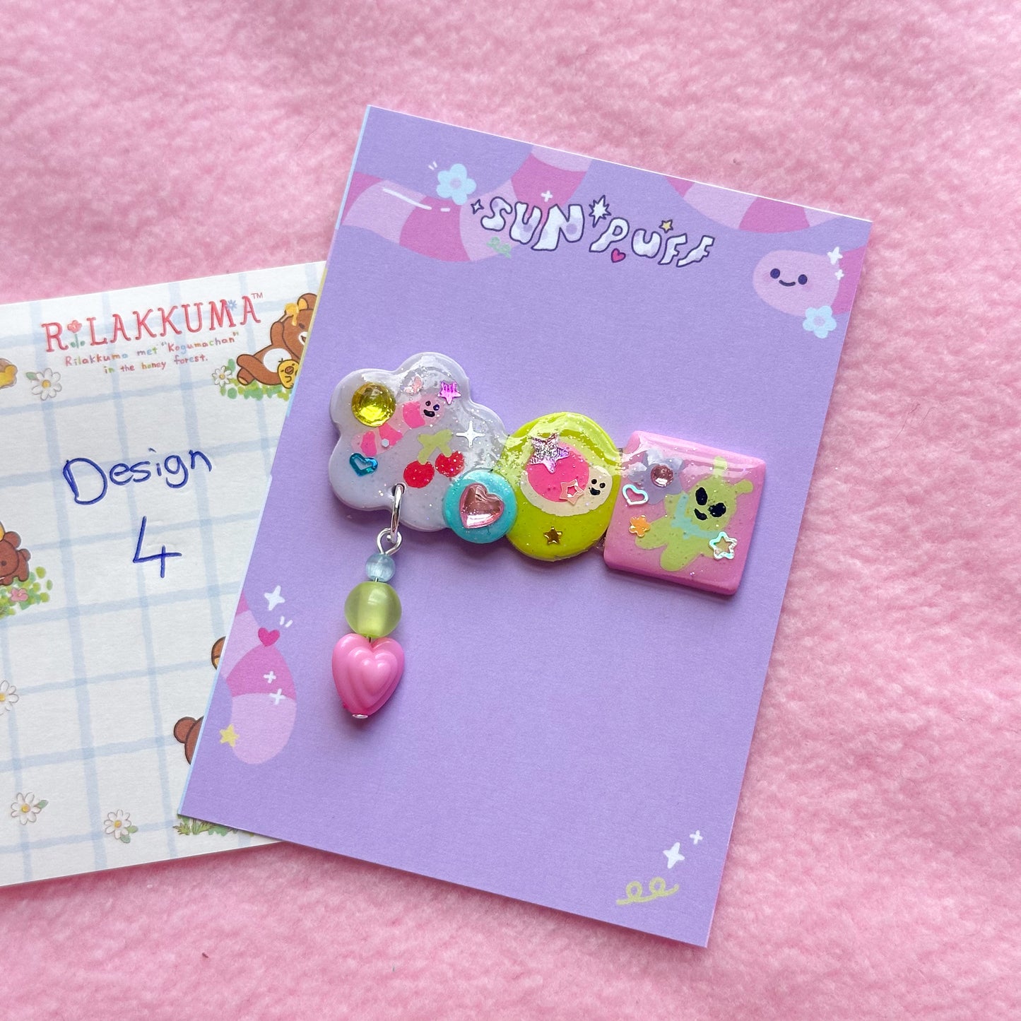 Collage Clay Hair Clips