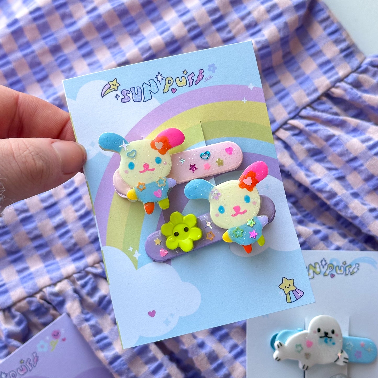 Pastel Bunny Hairclip Duo