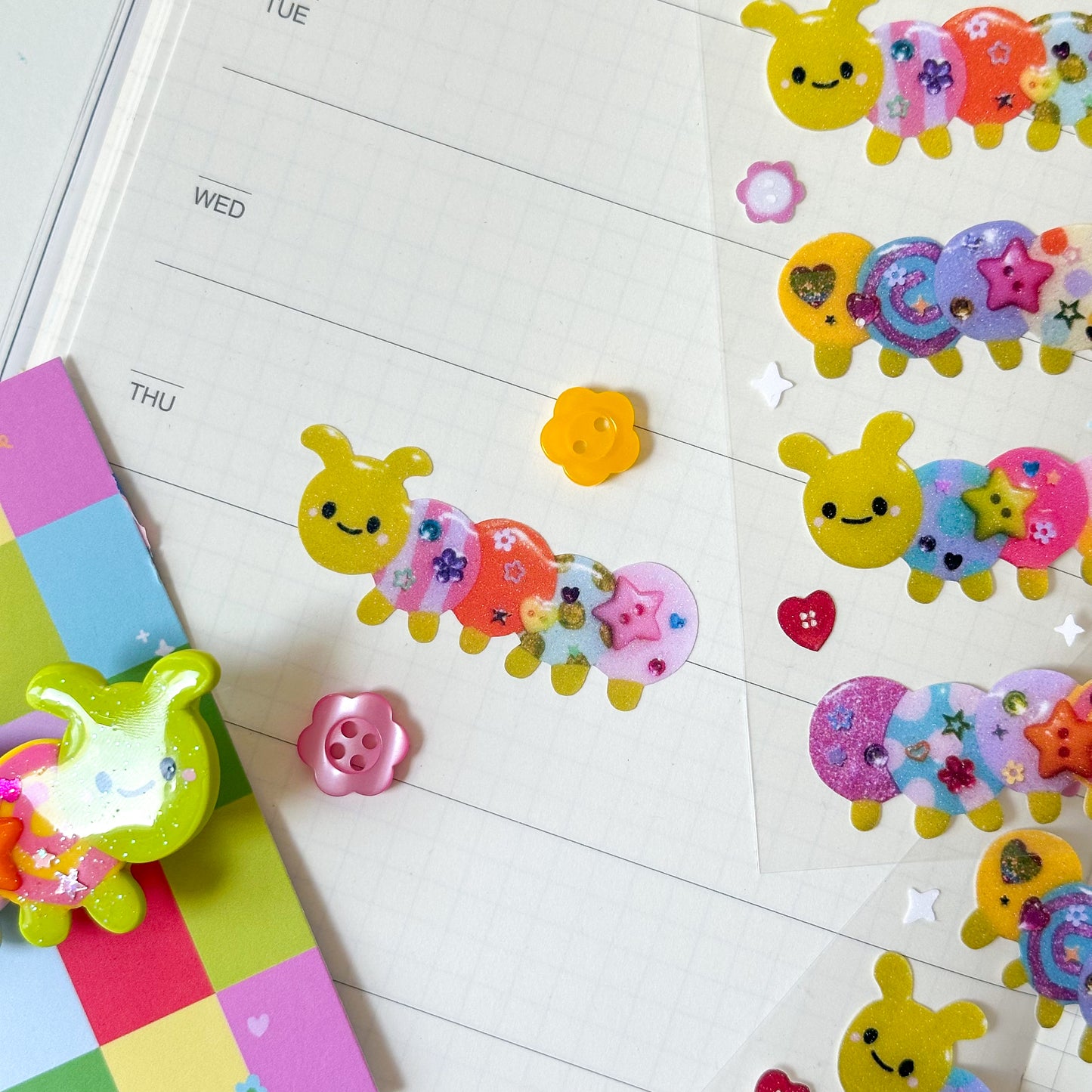 Glitter Pillar Sticker Sheet