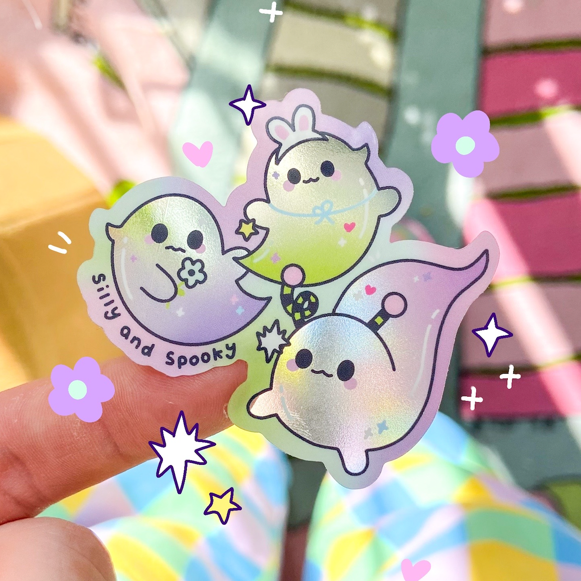 Silly ghost Transparent Sticker