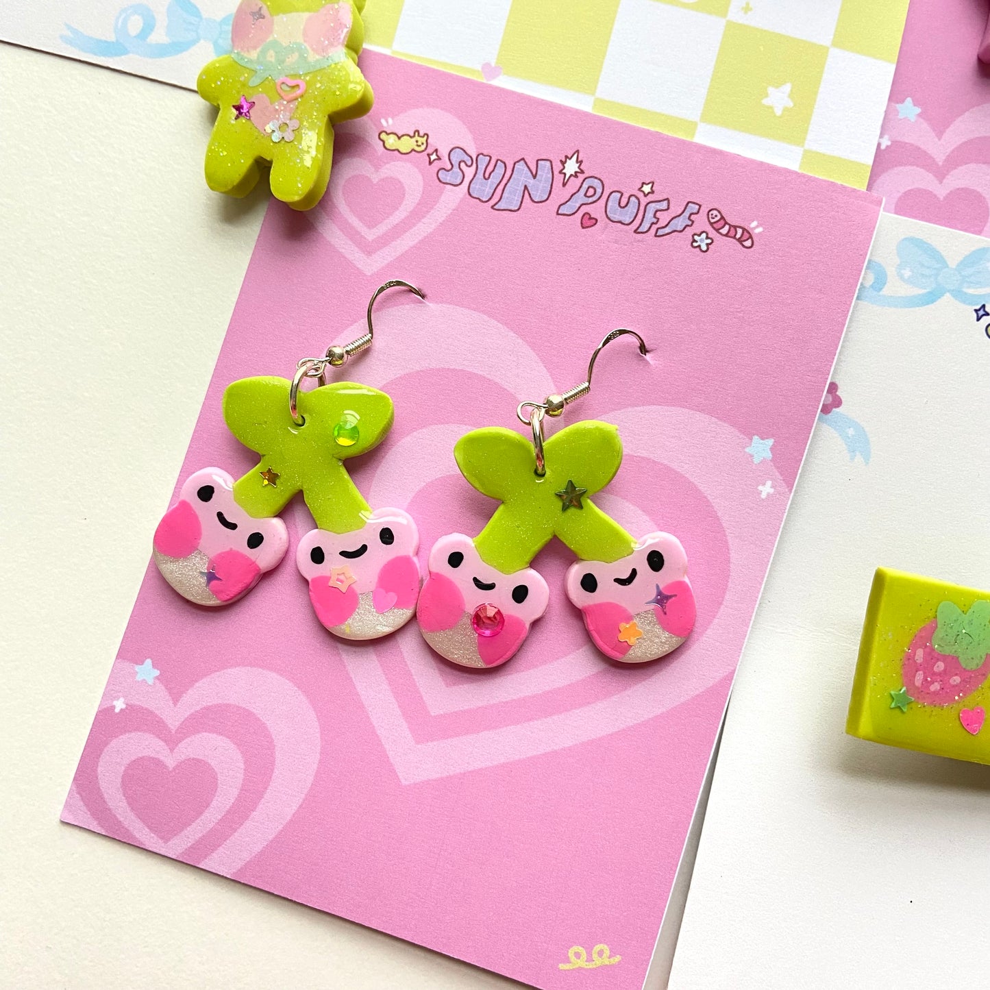 Cherry Frog Earrings