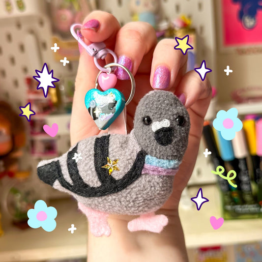 Pigeon Plushie Keychain