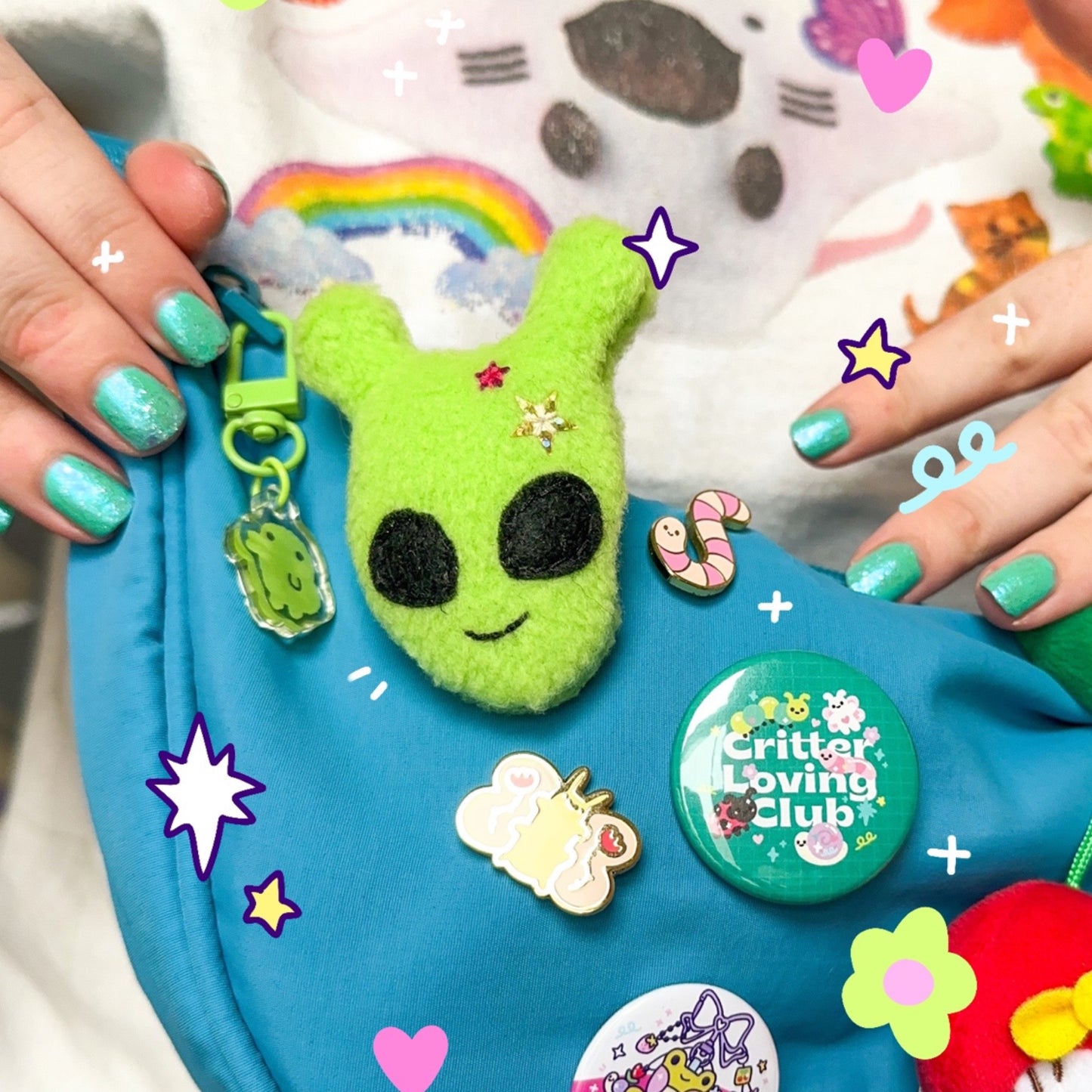 Mini Alien Plushie Pin