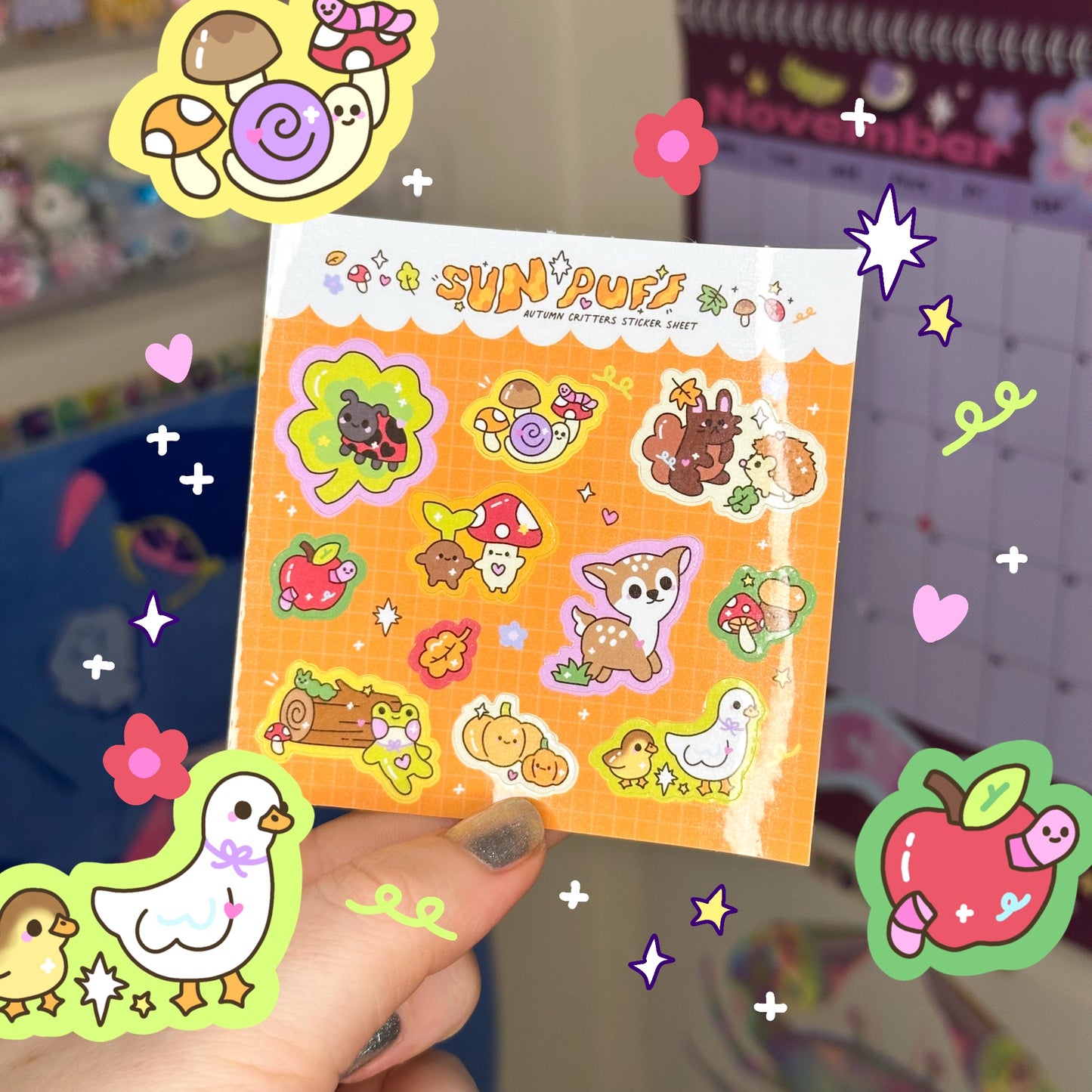 Autumn Critters Mini Sticker Sheet