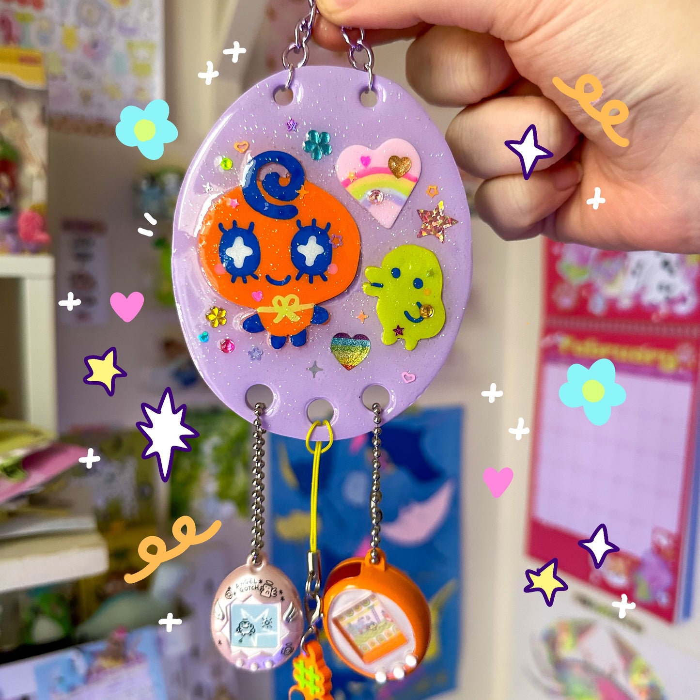 Orange Digi Pet Wall Hanging