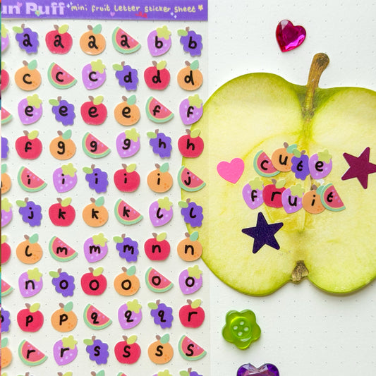Little Fruit Letters Sticker Sheet