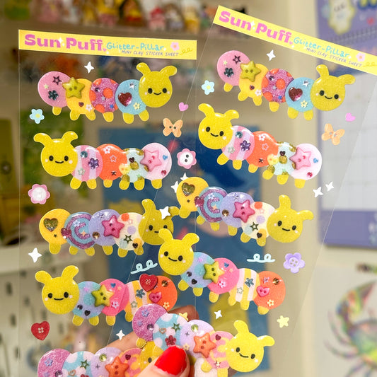 Glitter Pillar Sticker Sheet