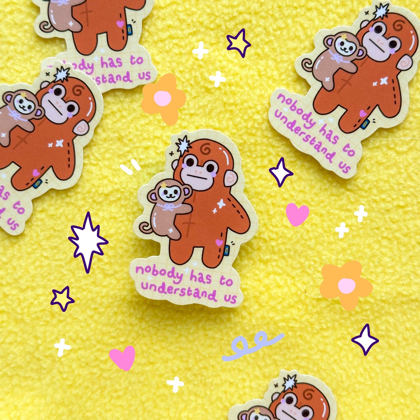 Mini Emotional Support Monkey Sticker