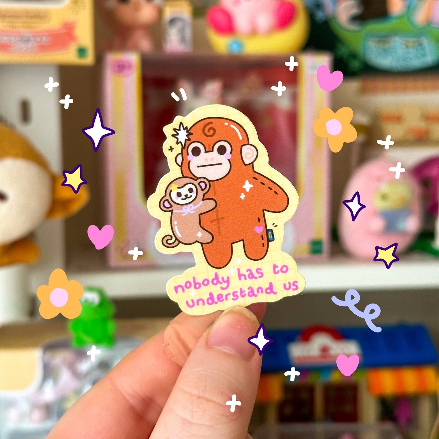 Mini Emotional Support Monkey Sticker