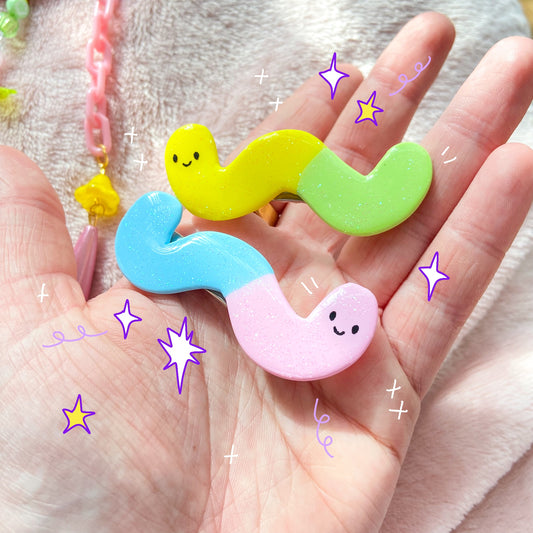 Sour Worm Duo Hair Clips